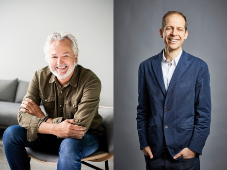 RTL Deutschland gibt neue Führung bekannt - Matthias Dang und Stephan Schäfer grüßen als neue Co-CEOs bei RTL Deutschland - Fotos: Dang (RTL / Marina Rosa-Wei)/ Schäfer (RTL Boris Breuer)